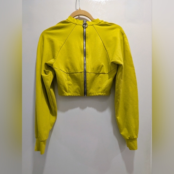 Meimeij Acid Green Structured Back Zip Top - Picture 6 of 7